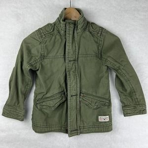 Abercrombie Kids Boys Military Utility Jacket Youth 5/6 Green Cargo